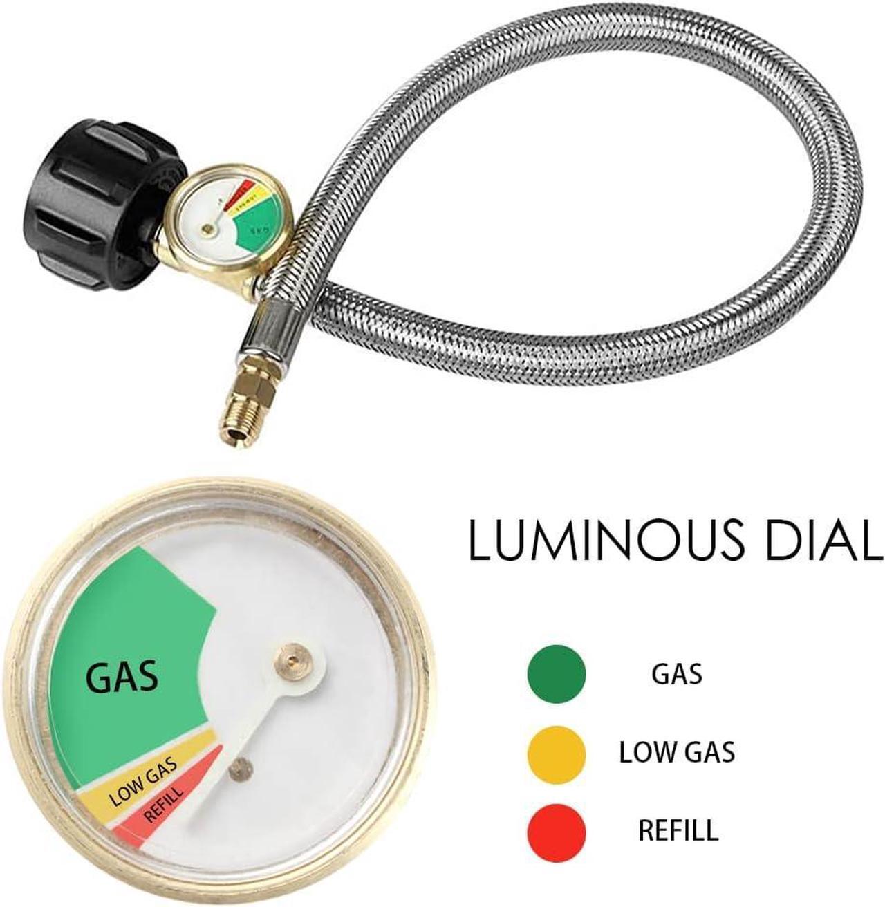 Alt view image 4 of 7 - RV Propane Regulator 2 Tank-2-Stage Auto Changeover LP Propane Regulator for RV Includes Gauge and 2X 18 Pigtail Propane Hoses,Ideal for Trailers and Camper RVs (Silver)