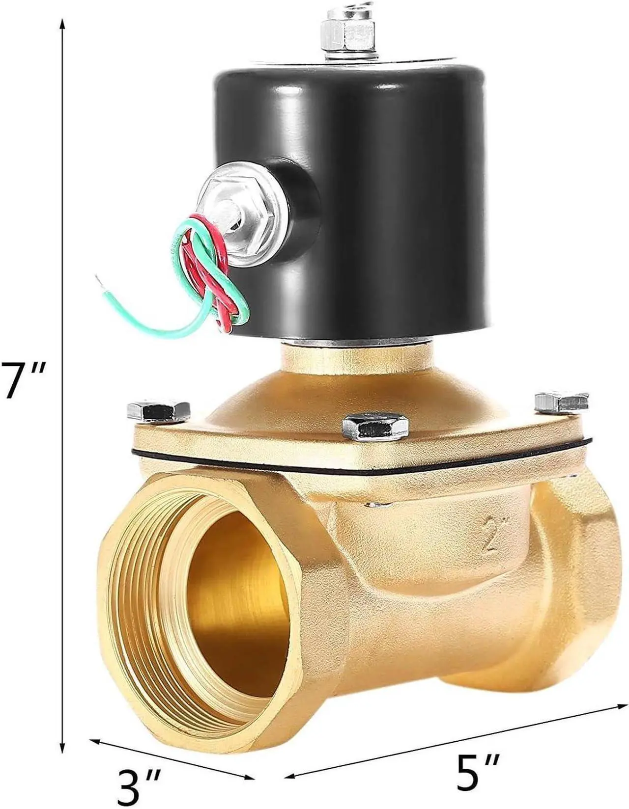 Alt view image 2 of 7 - Brass Electric Solenoid Valve 2" AC110V (NPT, Normally Closed)