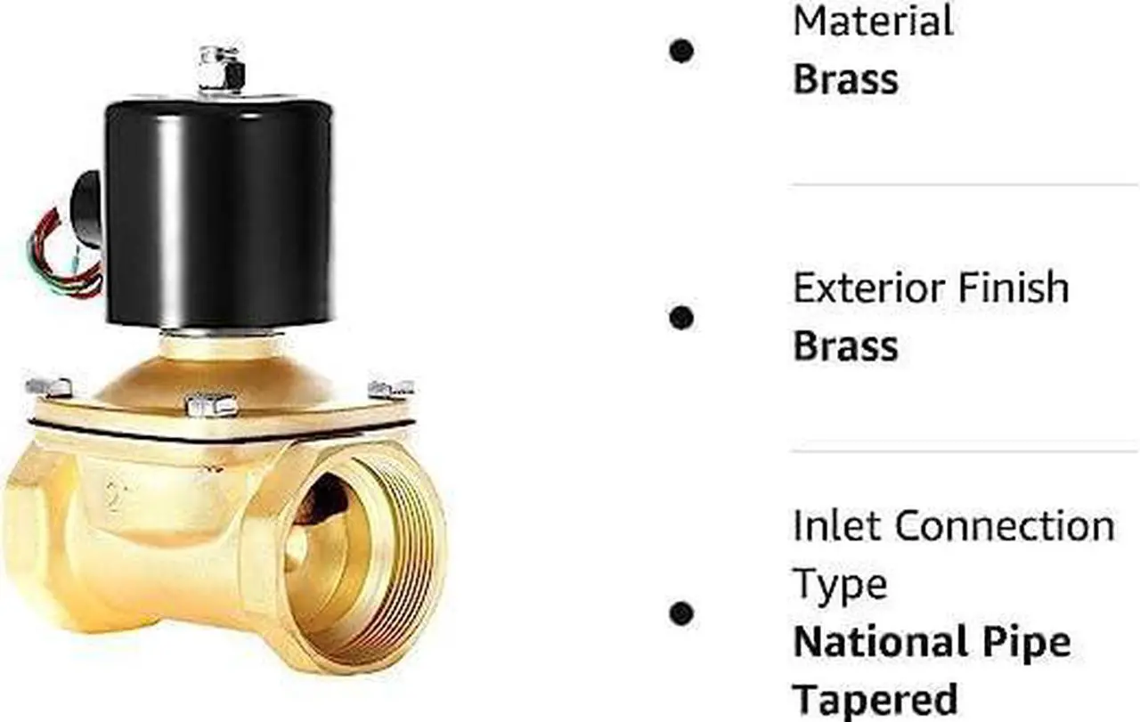Alt view image 6 of 7 - Brass Electric Solenoid Valve 2" AC110V (NPT, Normally Closed)