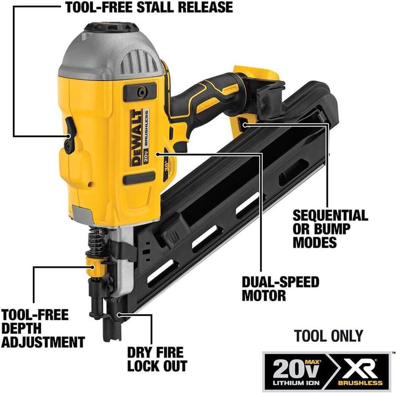 Alt view image 2 of 7 - 20V MAX XR Framing Nailer, Dual Speed, Bare Tool Only (DCN692B)