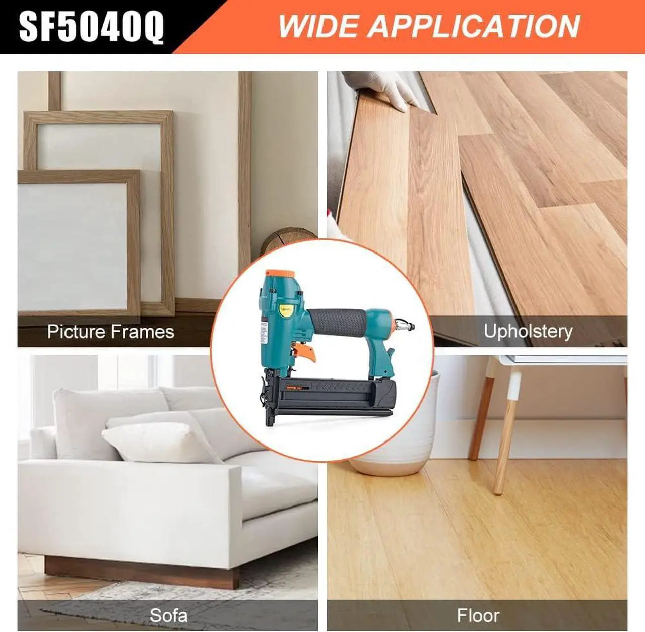Alt view image 5 of 7 - Pneumatic Brad Nailer, 18 Gauge 2-in-1 Nail, 5/8'' to 2'' Brad Nails and 5/8'' to 1-5/8'' Crown Staples, Safety Glasses and and 1000pcs Nails,for Carpentry, DIY,Woodworking