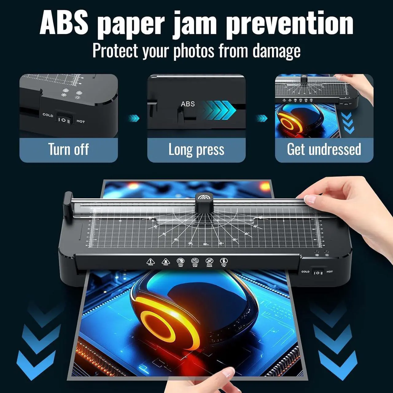 Alt view image 5 of 7 - Laminator 13 Inch Wide with Laminating Sheets 50pcs, Hot and Cold Laminator Machine with Paper Trimmer, Thermal Laminator 11x17 for A3 A4 A5 A6 with Corner Rounder for Home Office School Use