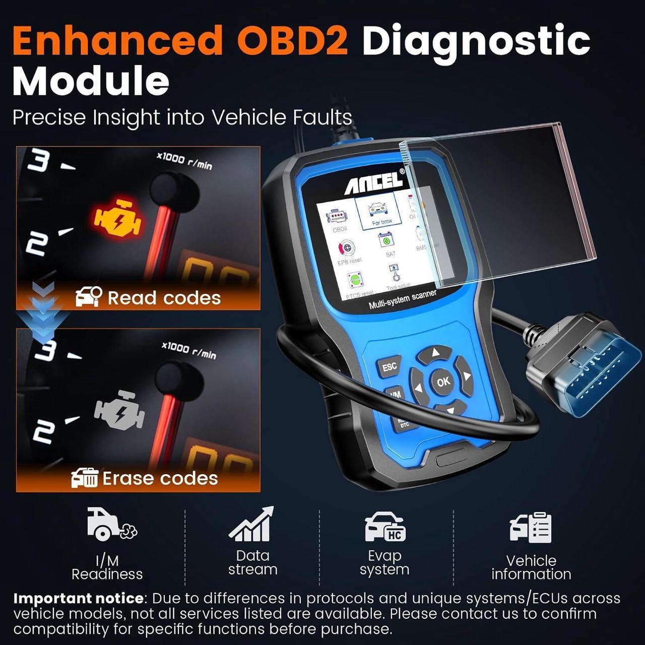 Alt view image 5 of 7 - BM700 Fit for BMW OBD2 Scanner - Full System Diagnostic Scan Tool with All Reset Services, Battery Registration Tool for BMW Mini Cooper Code Reader, Enhanced CBS Reset/Correct, EGS, CAS Reset