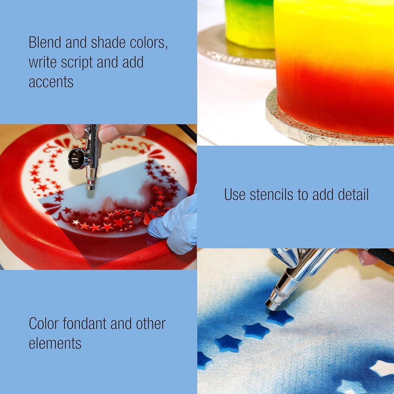Alt view image 4 of 5 - Complete Cake Decorating Airbrush Kit with a Full Selection of 24 Vivid Airbrush Food Colors - Decorate Cakes, Cupcakes, Cookies & Desserts