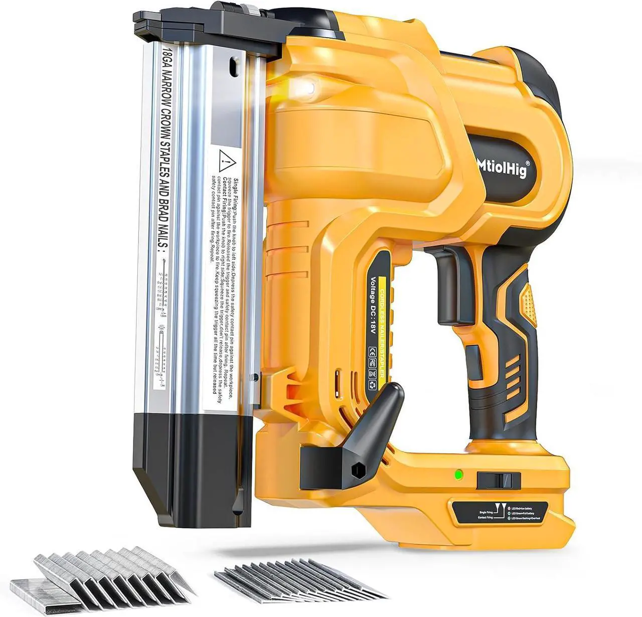 Main image of Brad Nailer for Dewalt 20V Battery (No Battery), 2-in-1 Electric Nail Gun/Staple Gun, 18 Gauge Nail Gun Battery Powered with 1000 Nails for Wood Carpentry, Adjustable Depth, 2 Modes