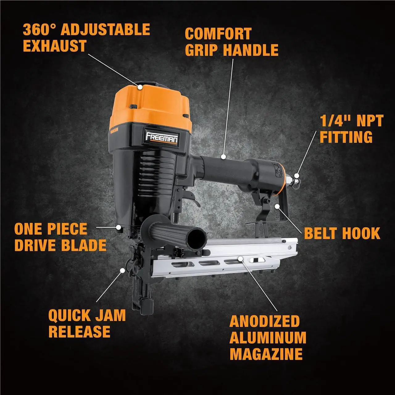 Alt view image 7 of 7 - PFS9 Pneumatic 9-Gauge 2" Fencing Stapler with T-Handle, Adjustable Metal Belt Hook, and Case