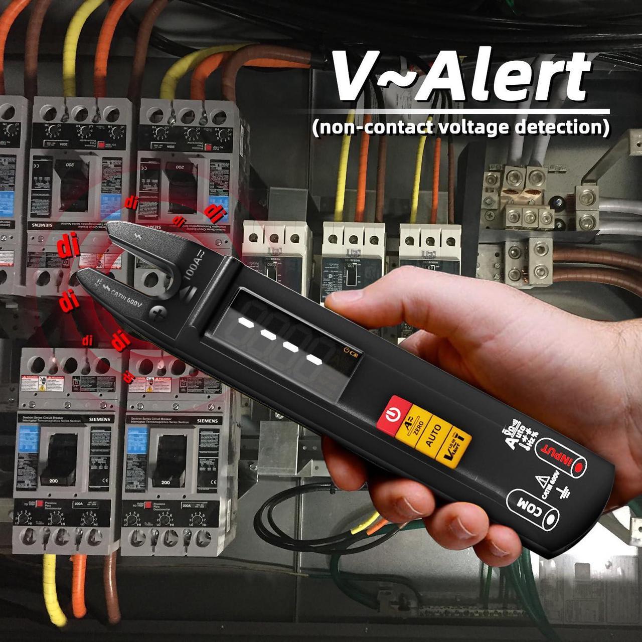 Alt view image 5 of 7 - Open Jaw Digital Multimeter DC AC Current Clamp Meter, Rechargeable with Smart Mode, Measures Capacitance Diode Duty Cycle Amp Resistance Hz Continuity V-Alert Live Check Environment Temperature