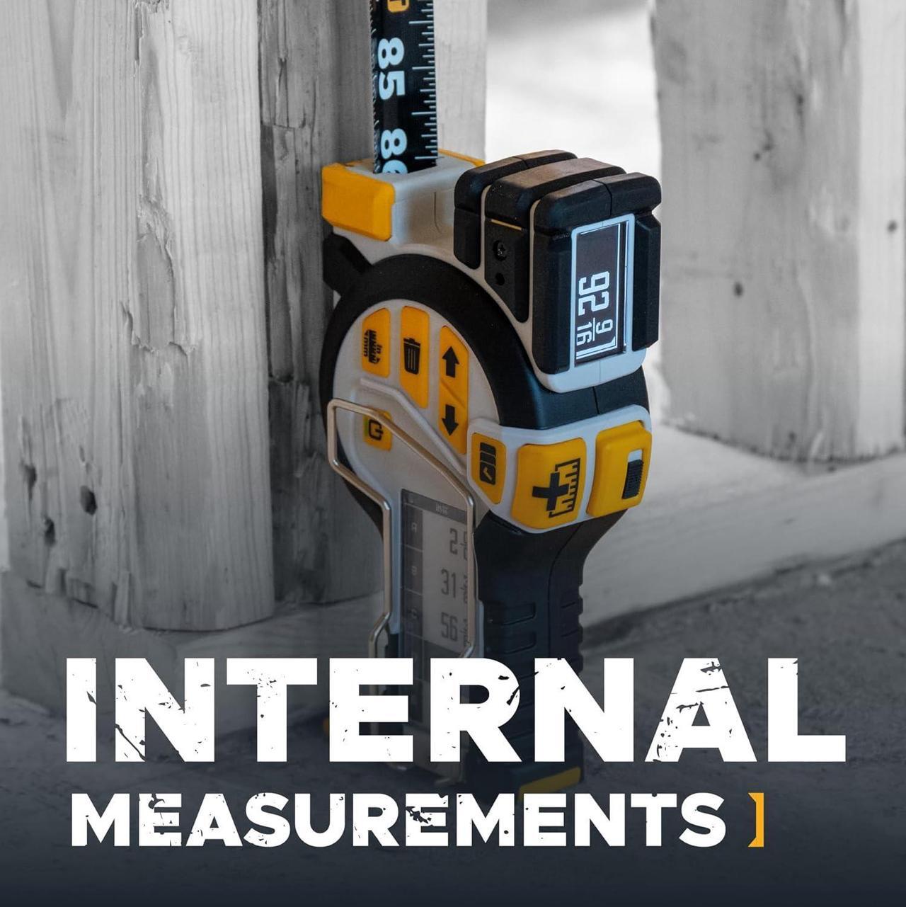 Alt view image 5 of 7 - T1 Tomahawk Digital Tape Measure - Professional Accurate Measuring Tool, Green Laser, E-Paper Measuring List, Measurements Shared Over Bluetooth, Replaceable Blades