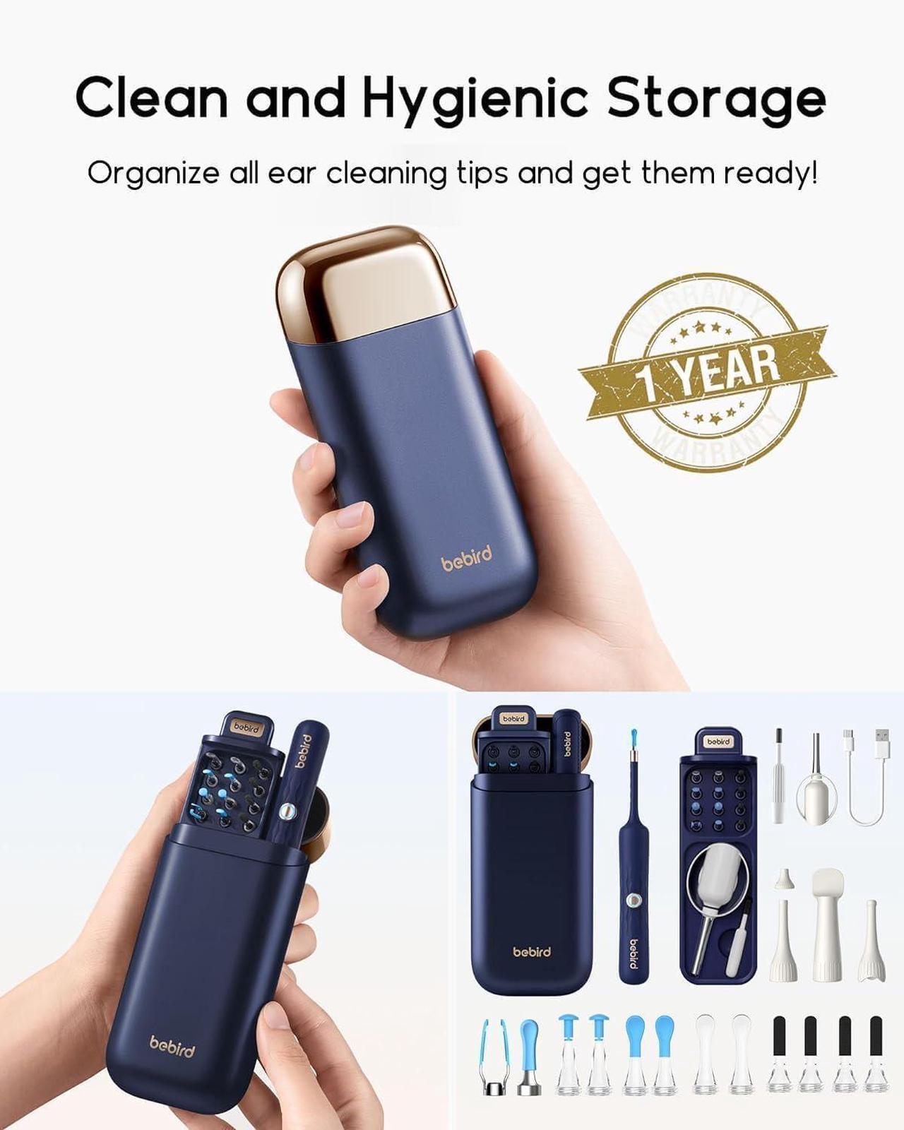 Alt view image 7 of 7 - Earsight Plus Ear Wax Removal Tool Camera, Ear Cleaner with Flexible Wireless Ear Camera Otoscope, Painless Visual Ear Pick Tweezers Wax Remover, Portable Ear Cleaning Kit for Adults/Kids, Blue