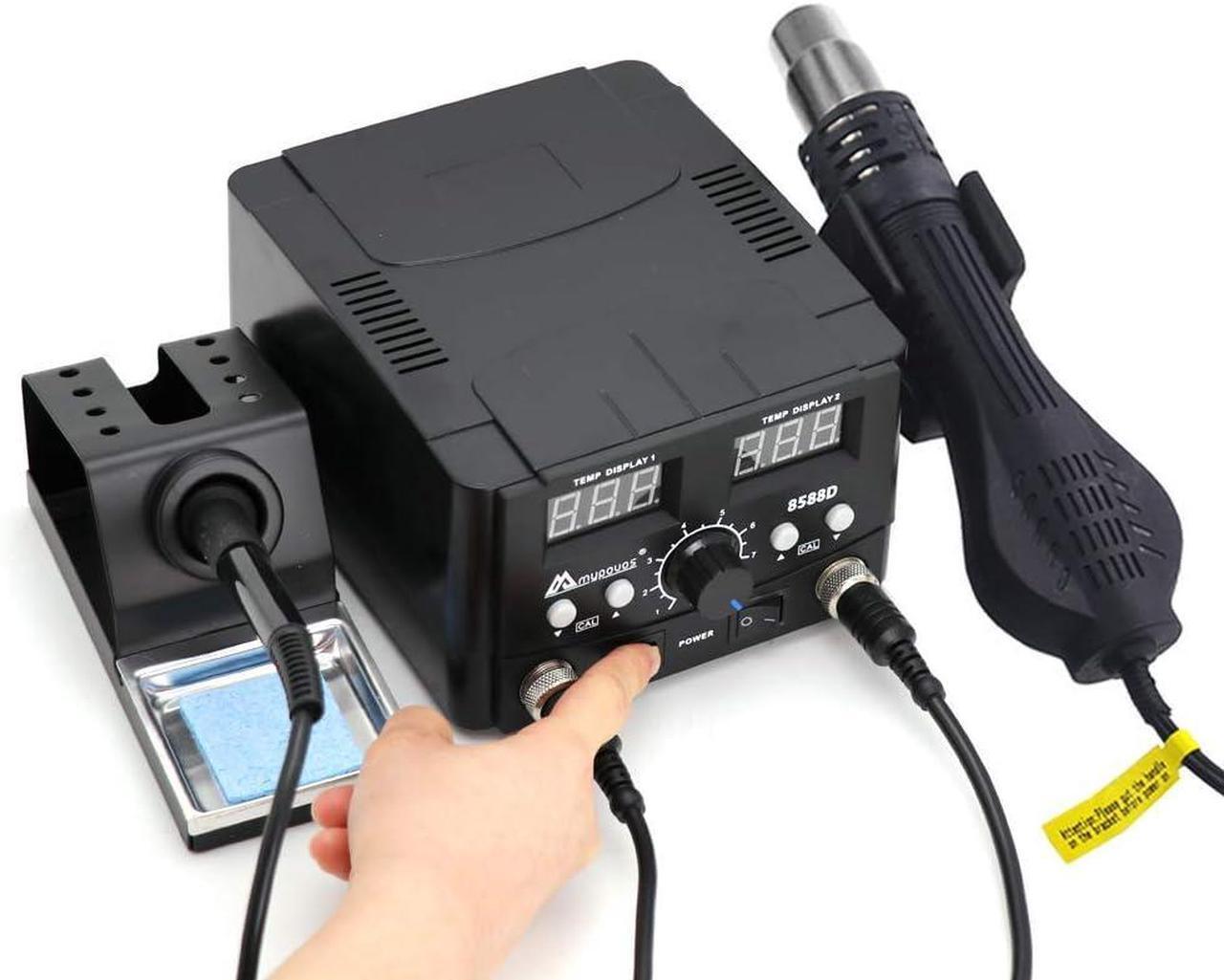 Alt view image 7 of 7 - 2 IN 1 750W LED Digital Soldering Station Hot Air Gun Rework Station Electric Soldering Iron For Phone PCB IC SMD BGA Welding SET 110V (8588D SET1)