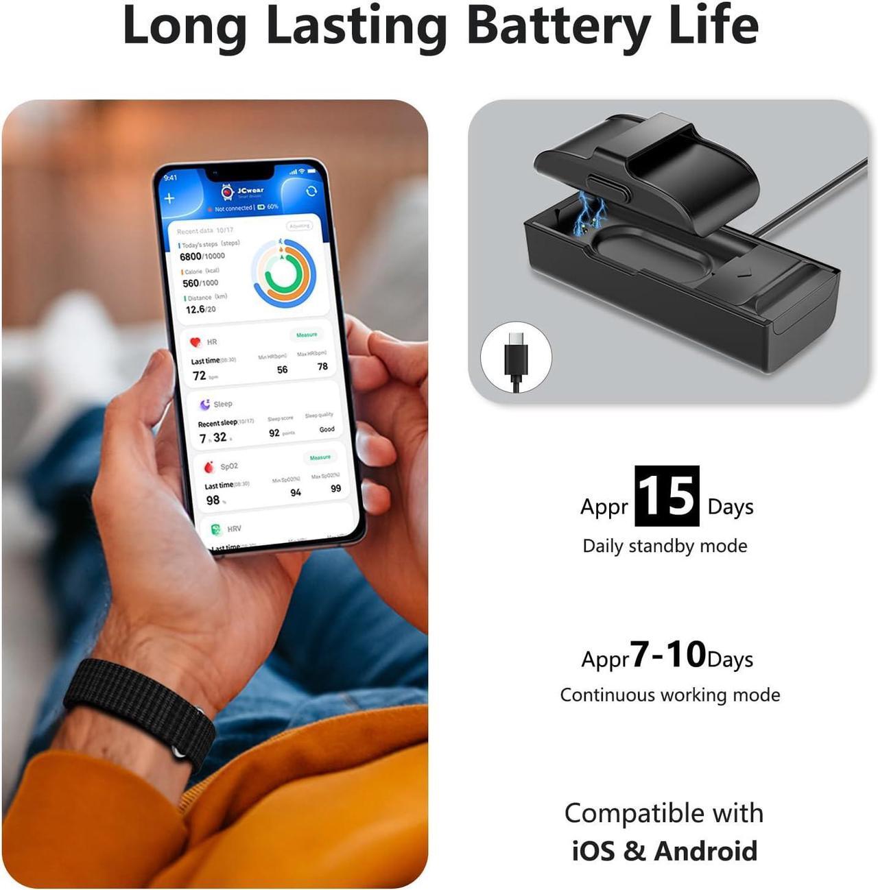 Alt view image 3 of 7 - Smart Health Wristband, Wearable Activity & Fitness Tracker for Multi-Sport Mode, All-Day Automatic Continuous Monitoring of Health Data, Improve Sleep, Stress & Wellness, with Free App, Black