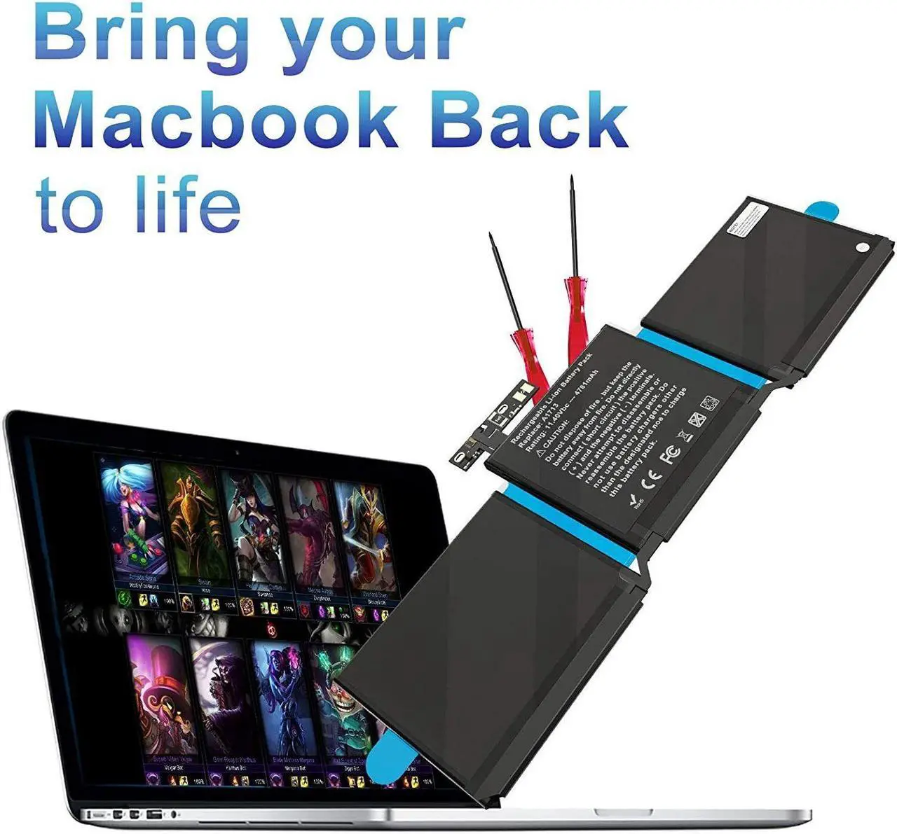 Alt view image 5 of 7 - A1713 Battery For MacBook Pro 13'' A1708 Late 2016 Mid 2017 USA