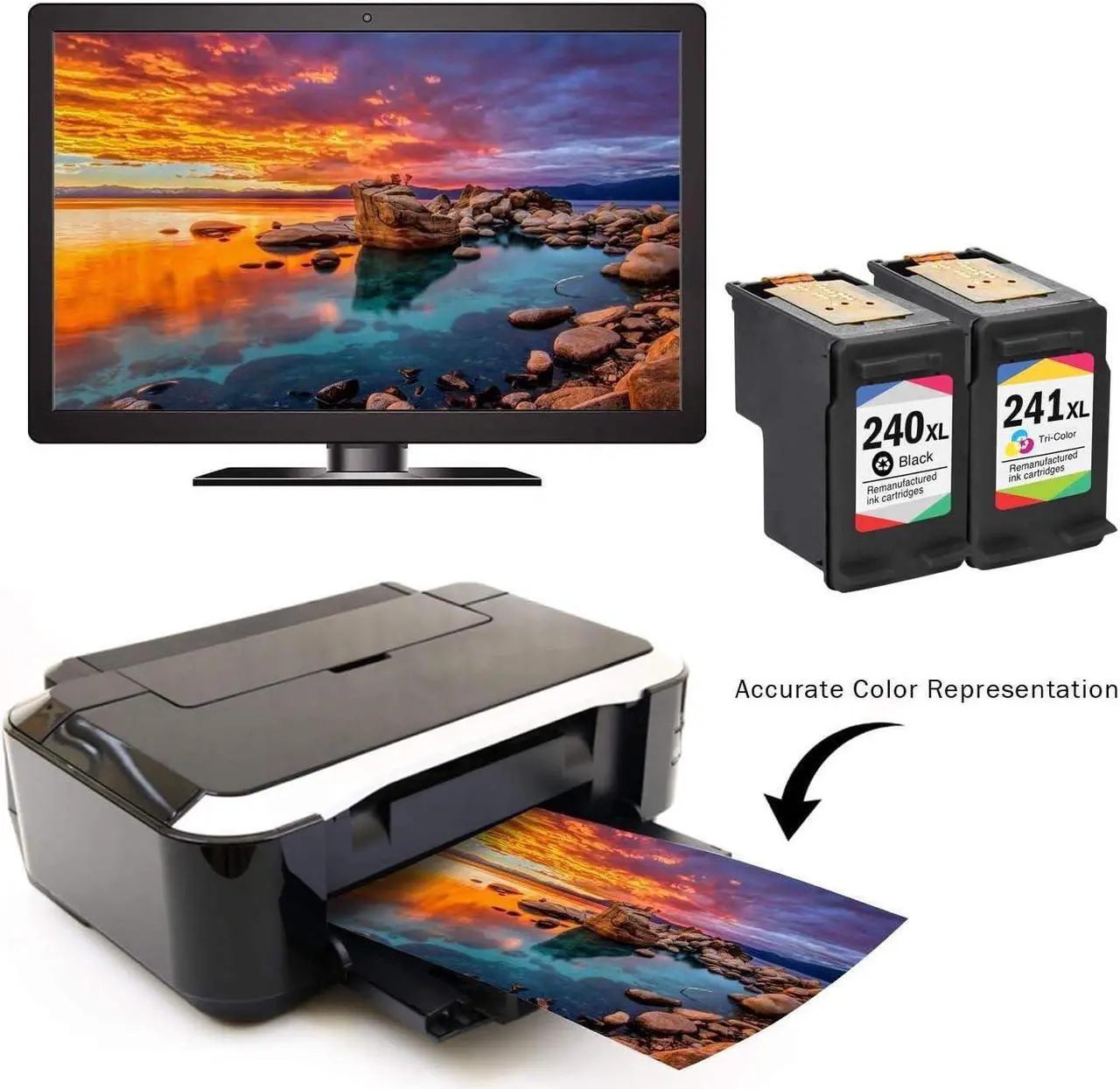Alt view image 4 of 7 - Limeink Remanufactured Ink Cartridges Replacement for 240xl 241xl Combo Pack for Cannon 240-241 Printer Ink Cartridge for MG3600 Ink Cartridges PG 240xl Black Pixma MG3620 Ink Cartridge