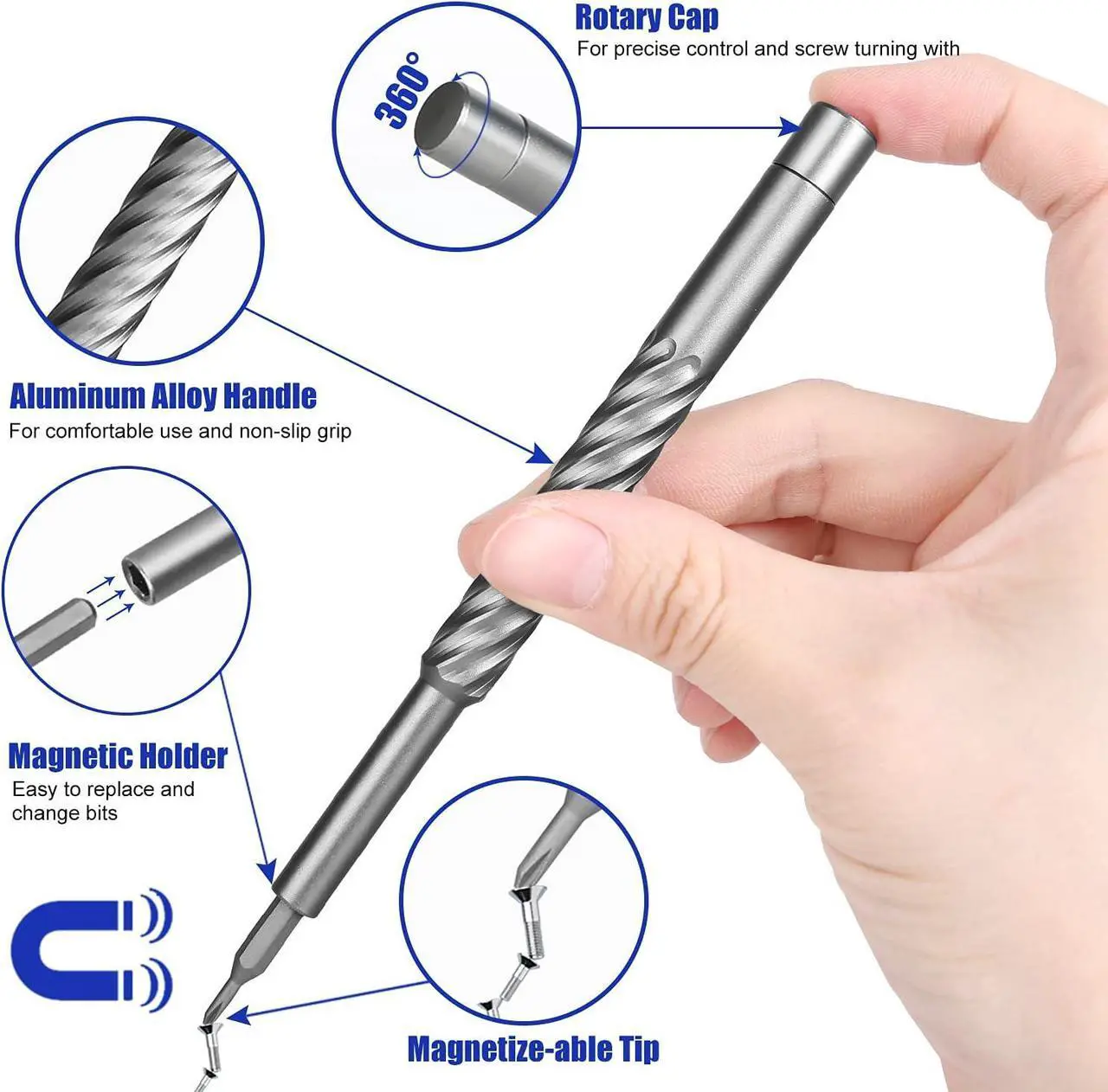 Alt view image 3 of 6 - 128-Piece Precision Magnetic Screwdriver Set with Collapse Case,120Bits Phillips Flathead Torx T5 T6 T8 T9, Triwing Y00, etc, Tool Kit for Computer, Laptop iPhone, Nintendo, Electronic, Pc