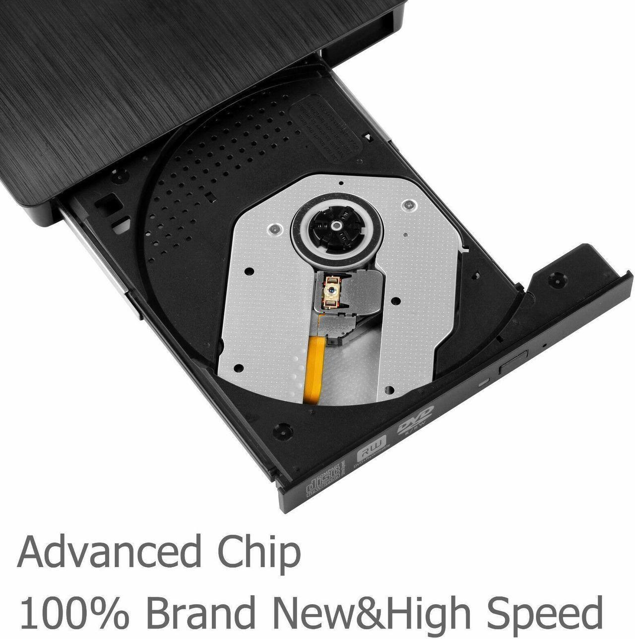 Alt view image 4 of 7 - External Portable CD/DVD Drive Slim USB 3.0 Re-Writer Burner Reader RW Drive