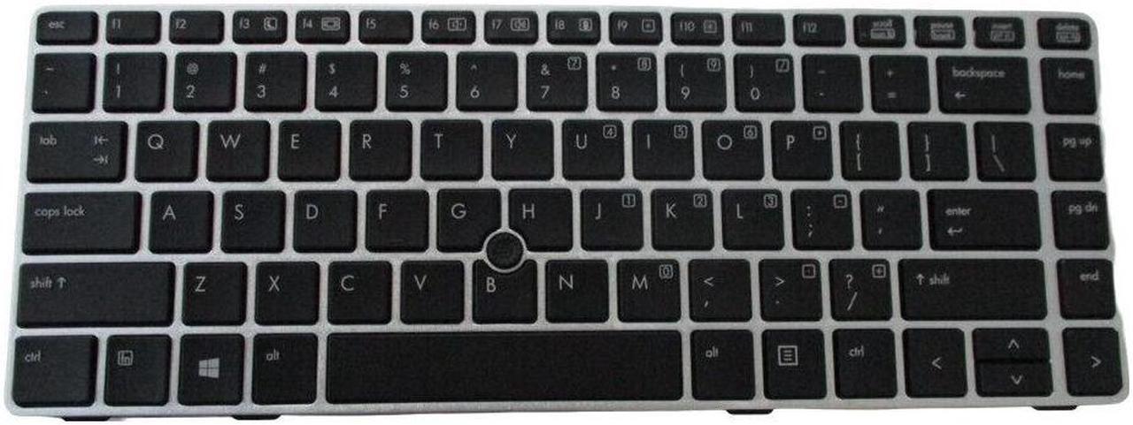 Main image of Keyboard w/ Pointer for HP Elitebook 8460P 8470P Laptops - Silver Frame