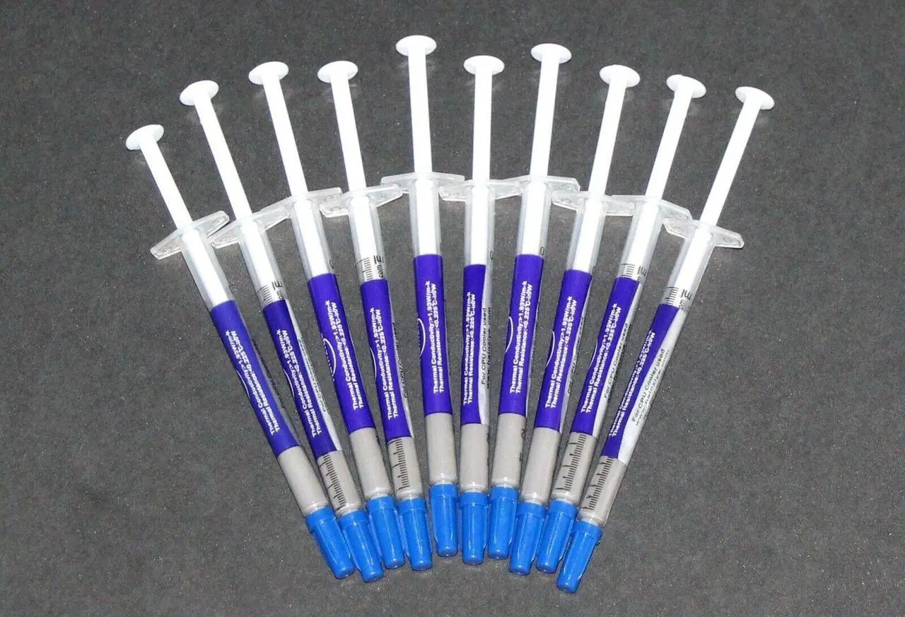 Main image of 10 Pack Of 1 Gram Each GRAY COOLING Thermal Paste Syringe CPU Grease Compound