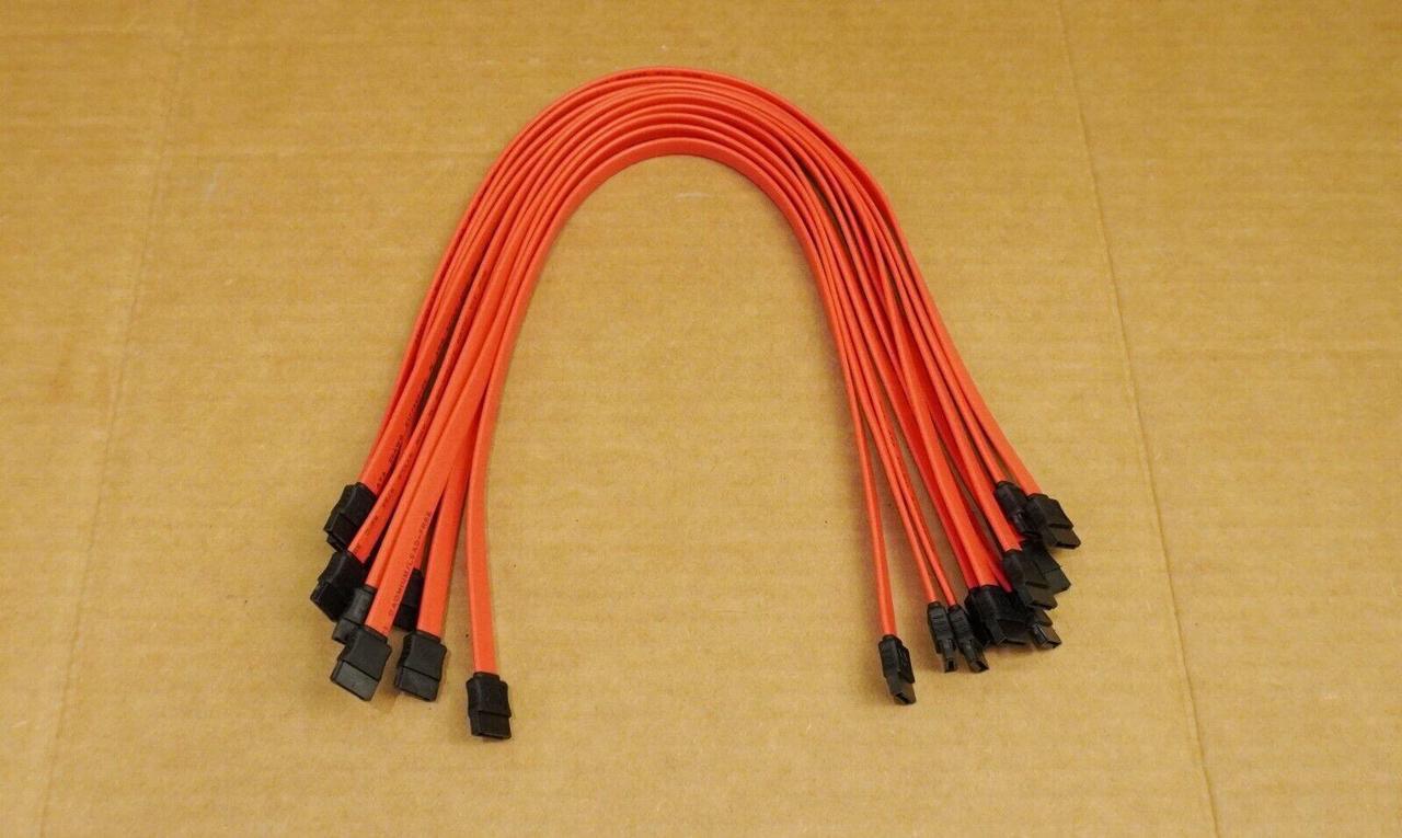 Main image of Lot Of 10 19" SATA Straight Connector Red Serial ATA Hard Drive HDD SSD Cable