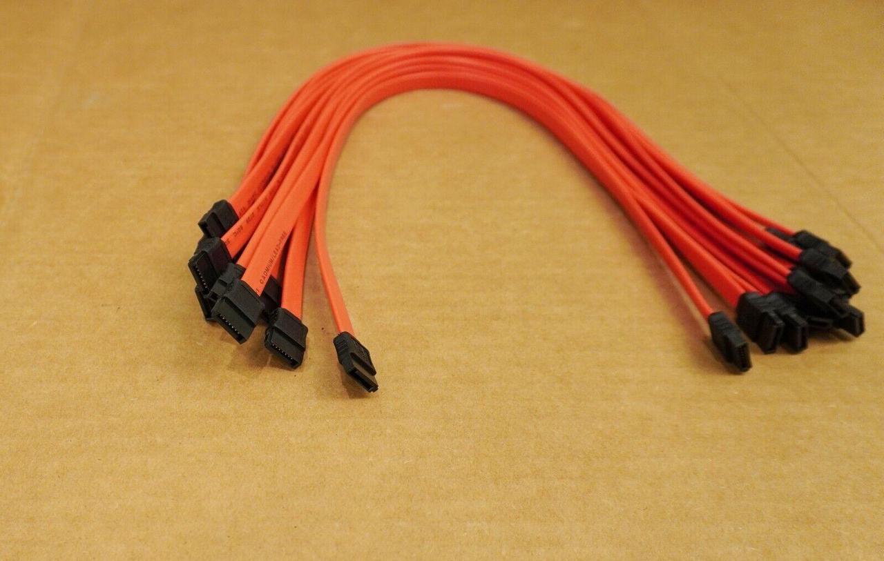 Alt view image 2 of 3 - Lot Of 10 19" SATA Straight Connector Red Serial ATA Hard Drive HDD SSD Cable