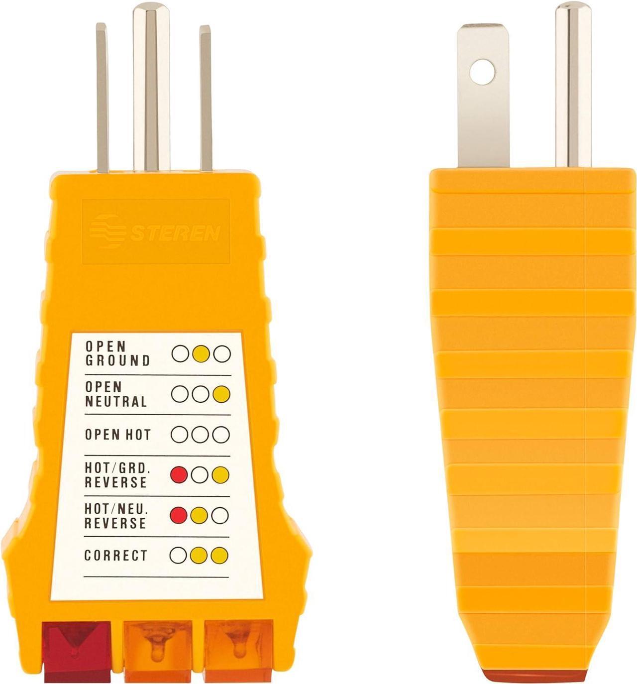 Alt view image 2 of 5 - HER- 258, 110-125 Volt AC 3 Prong Receptacle Wall Outlet Circuit Tester with Indicator Lights for Households, Homeowners, Wall Plugs, Outlets, DIY, Broken Circuits, and Fuses