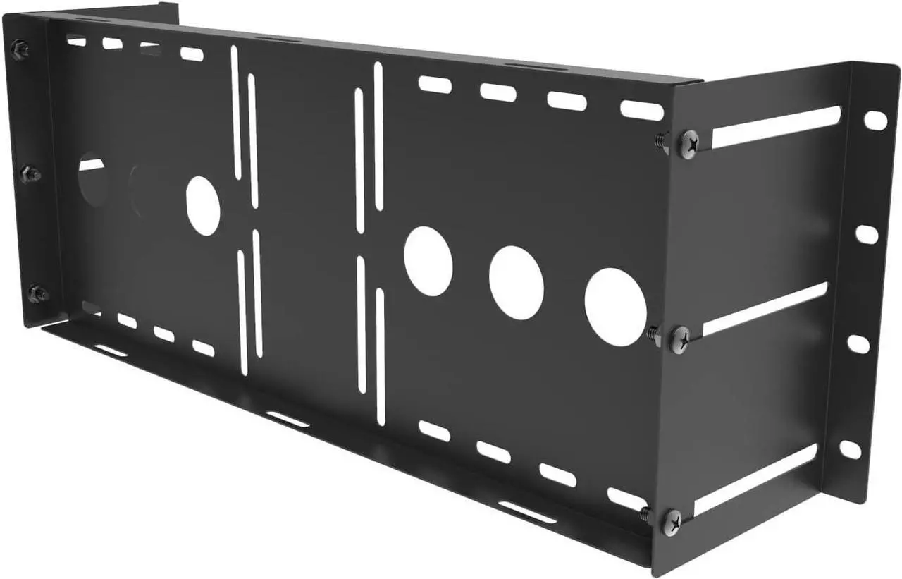 Alt view image 2 of 7 - 4U Universal VESA LCD Monitor Mounting Bracket for 19 inches Server Rack or Cabinet, Black (MMB)