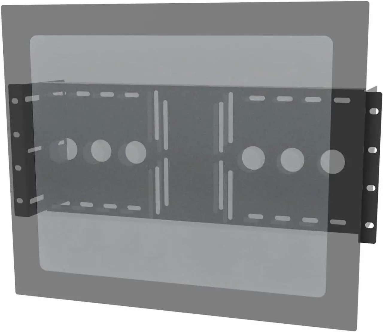 Alt view image 7 of 7 - 4U Universal VESA LCD Monitor Mounting Bracket for 19 inches Server Rack or Cabinet, Black (MMB)