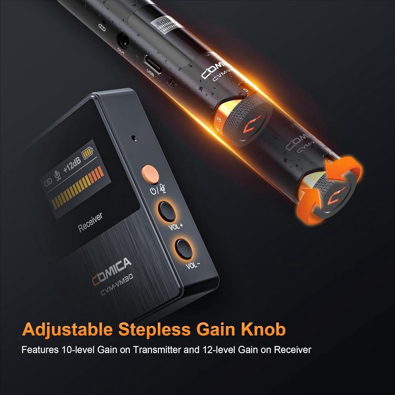 Alt view image 2 of 7 - VM30 Shotgun Microphone - Professional Wireless Mic for Camera, Smartphone, and PC with 70/150Hz, 328' Range, USB C Digital Output- Perfect for Video Recording, Podcasting, and Vlogging