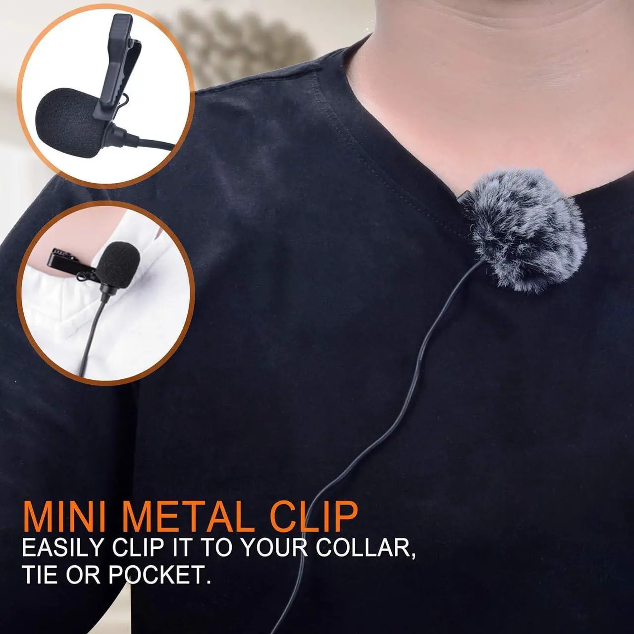 Alt view image 7 of 7 - XLR Lavalier Microphone, CVM-V02 Omni-Directional 3-pin Lapel Microphone for Canon Sony Panasonic Camcorders Zoom H4n H5 H6n Tascam DR-40 DR-60D DR-70D DR-100 Recorders(1.8meter 2 Pack)