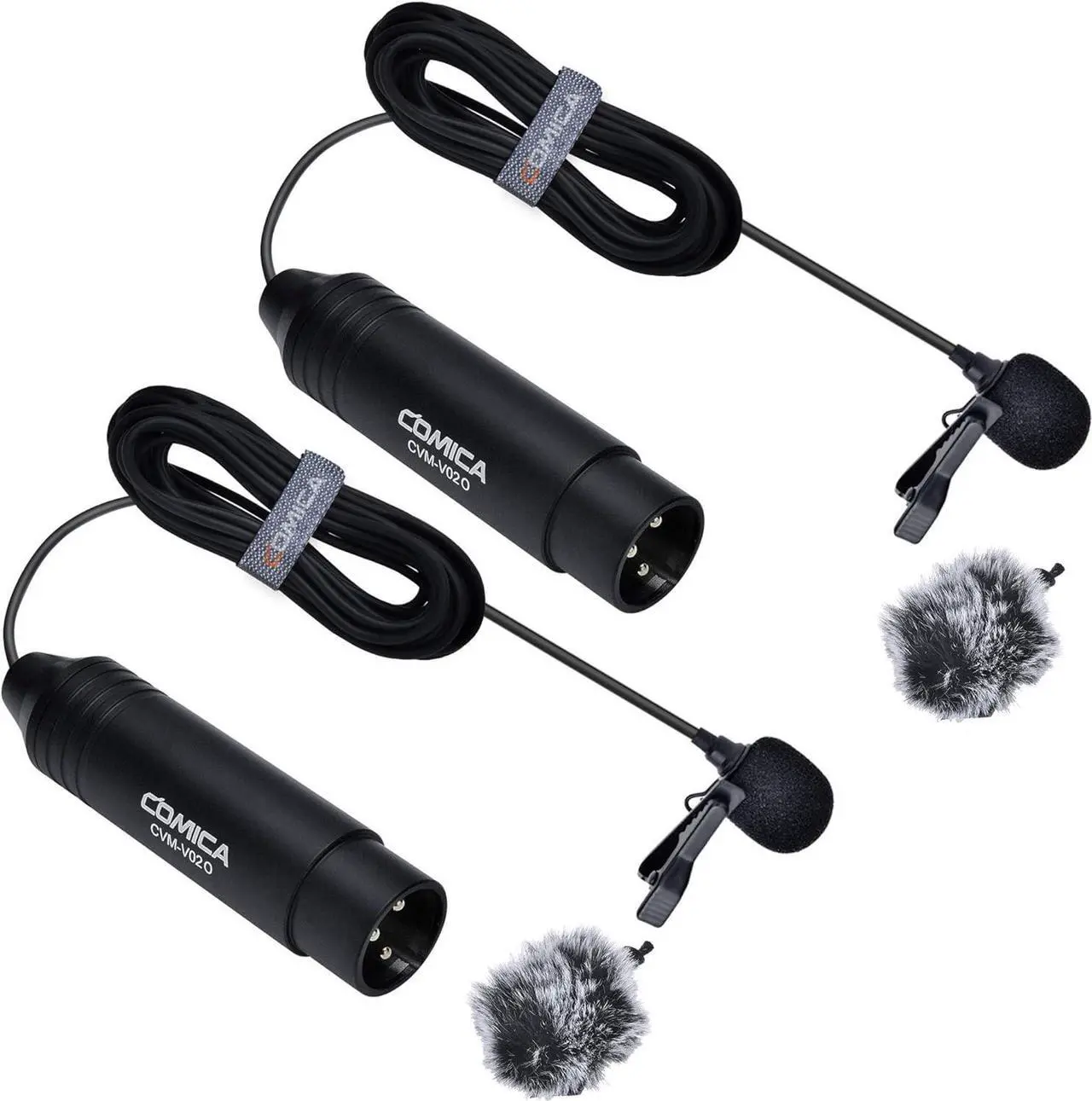 Alt view image 2 of 7 - XLR Lavalier Microphone, CVM-V02 Omni-Directional 3-pin Lapel Microphone for Canon Sony Panasonic Camcorders Zoom H4n H5 H6n Tascam DR-40 DR-60D DR-70D DR-100 Recorders(1.8meter 2 Pack)