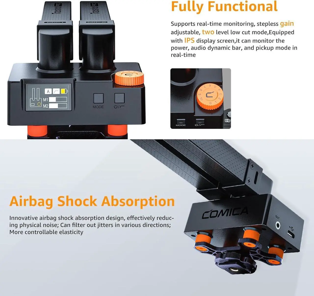 Alt view image 7 of 7 - Traxshot Pro Shotgun Microphone, 3 Pickup Modes, USB C Digital Output, All-in-One Video Microphone for Camera, iPhone, Android Phones, PC- Mic for Video Recording, Vlogging and Interviews