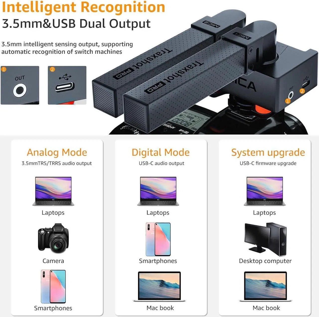 Alt view image 6 of 7 - Traxshot Pro Shotgun Microphone, 3 Pickup Modes, USB C Digital Output, All-in-One Video Microphone for Camera, iPhone, Android Phones, PC- Mic for Video Recording, Vlogging and Interviews