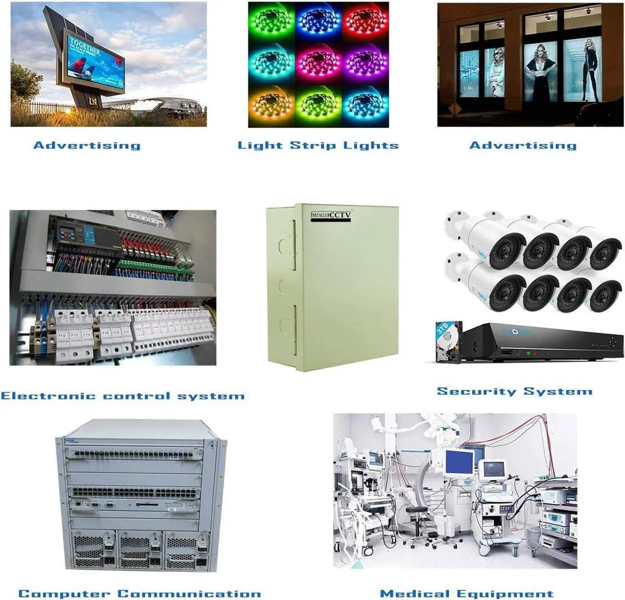 Alt view image 6 of 6 - 18 Output 29 Amp 12V DC CCTV Distributed Power Supply Box for Security Camera, DVRs. UL Listed