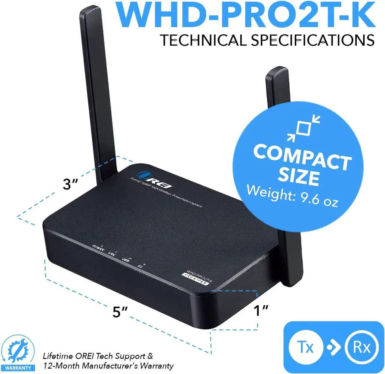 Alt view image 3 of 7 - Wireless 2x1 1080P HDMI Transmitter and Receiver Dongle Kit up to 100ft - Perfect for Transmission from Laptop, PC, Presentation, Switching, Power Point