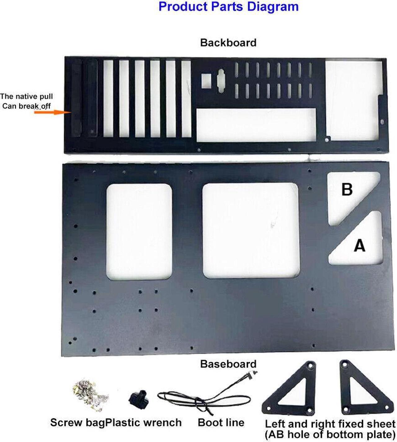 Alt view image 7 of 7 - Open Air Graphics Card Bracket 4 GPU Computer Chassis Mining Rig Frame Cas