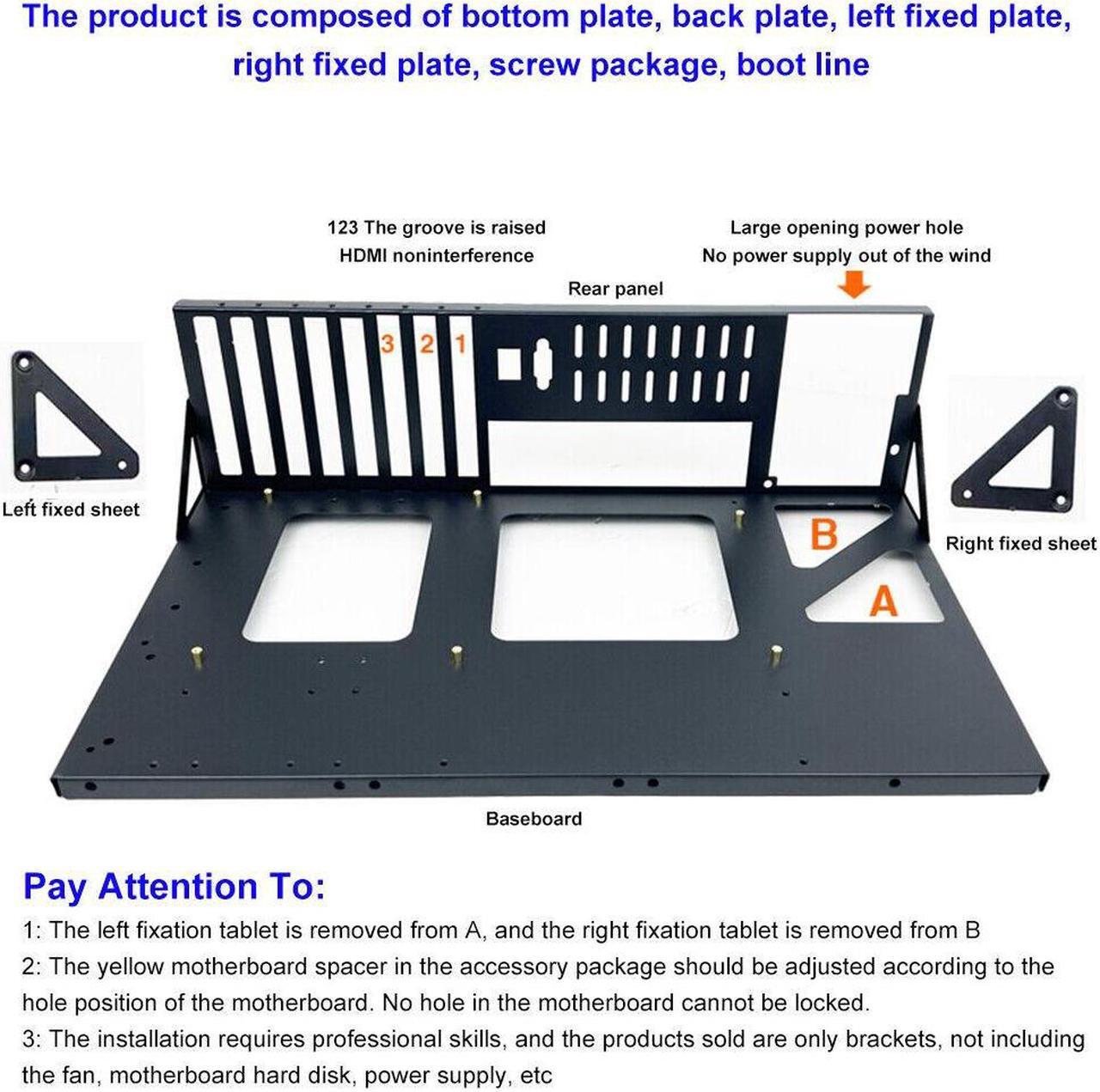 Alt view image 5 of 7 - Open Air Graphics Card Bracket 4 GPU Computer Chassis Mining Rig Frame Cas