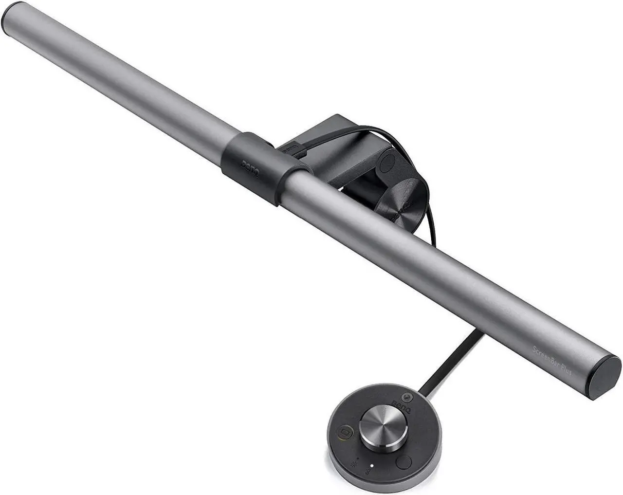 Main image of BenQ ScreenBar Plus e-Reading LED Computer Monitor Light Lamp with Desktop Dial Auto-Dimming and Hue Adjustment No Screen Glare Space Saving USB Powered Matte Silver