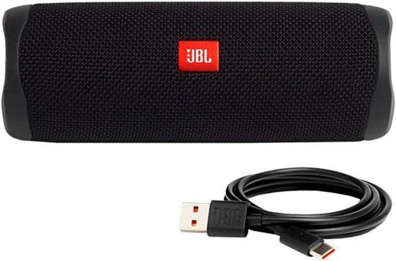 Main image of Flip 5 Bluetooth Speaker Waterproof 12-Hr Battery Bass Boost Mic-Enabled-Black
