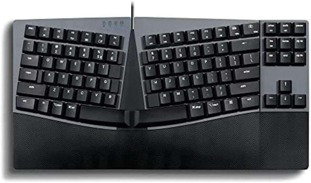 Perixx PERIBOARD-335BR Wired Ergonomic Mechanical Compact Keyboard - Low-Profile Brown Tactile Switches - Programmable Feature with Macro Keys - Compatible with Windows and Mac OS X - US English