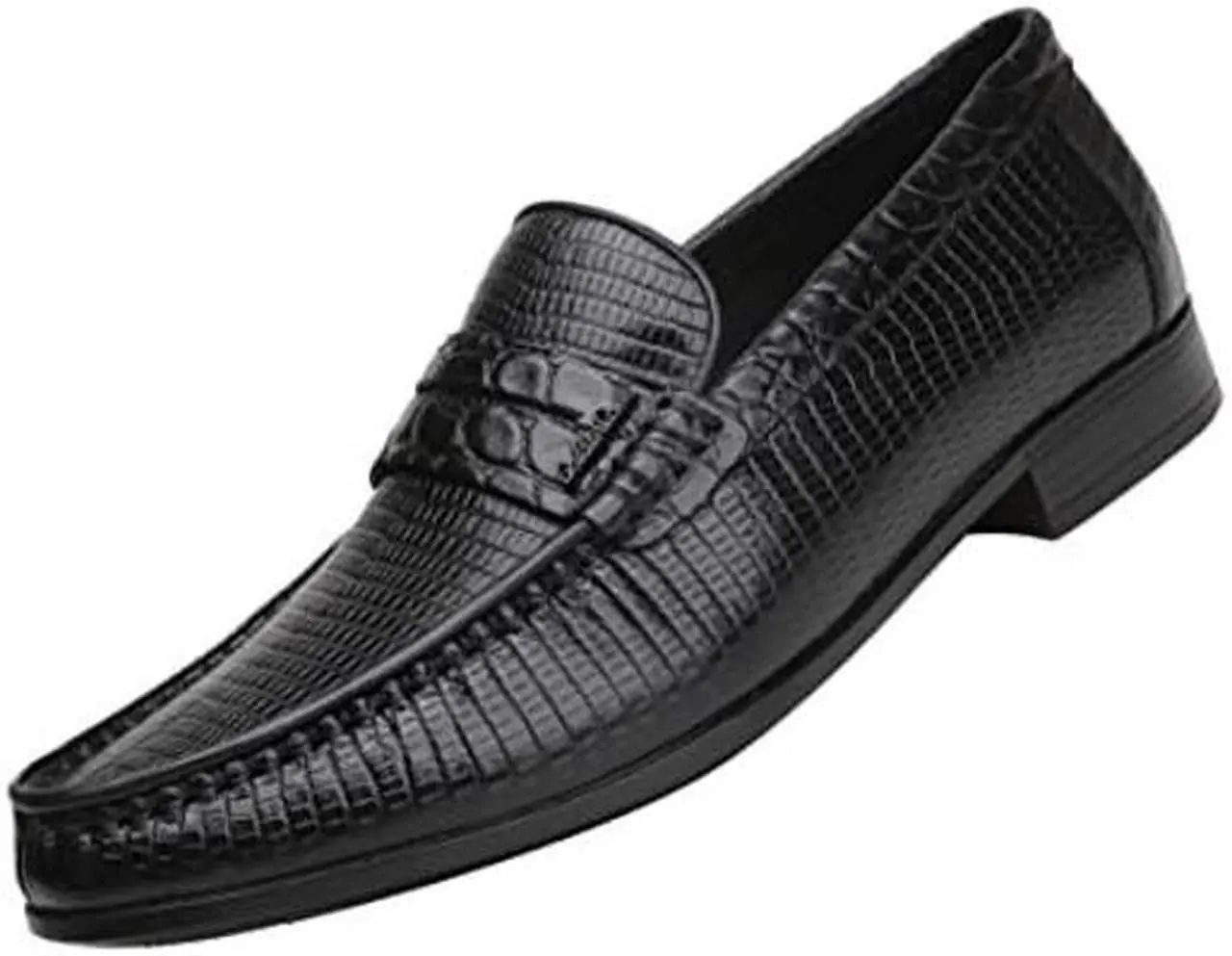 Main image of Men's Classic Leather Penny Loafers, Formal Dress Shoes Driving Casual Shoes Slip-on Loafer for Mens(Black), 12
