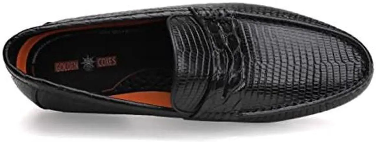 Alt view image 3 of 5 - Men's Classic Leather Penny Loafers, Formal Dress Shoes Driving Casual Shoes Slip-on Loafer for Mens(Black), 12