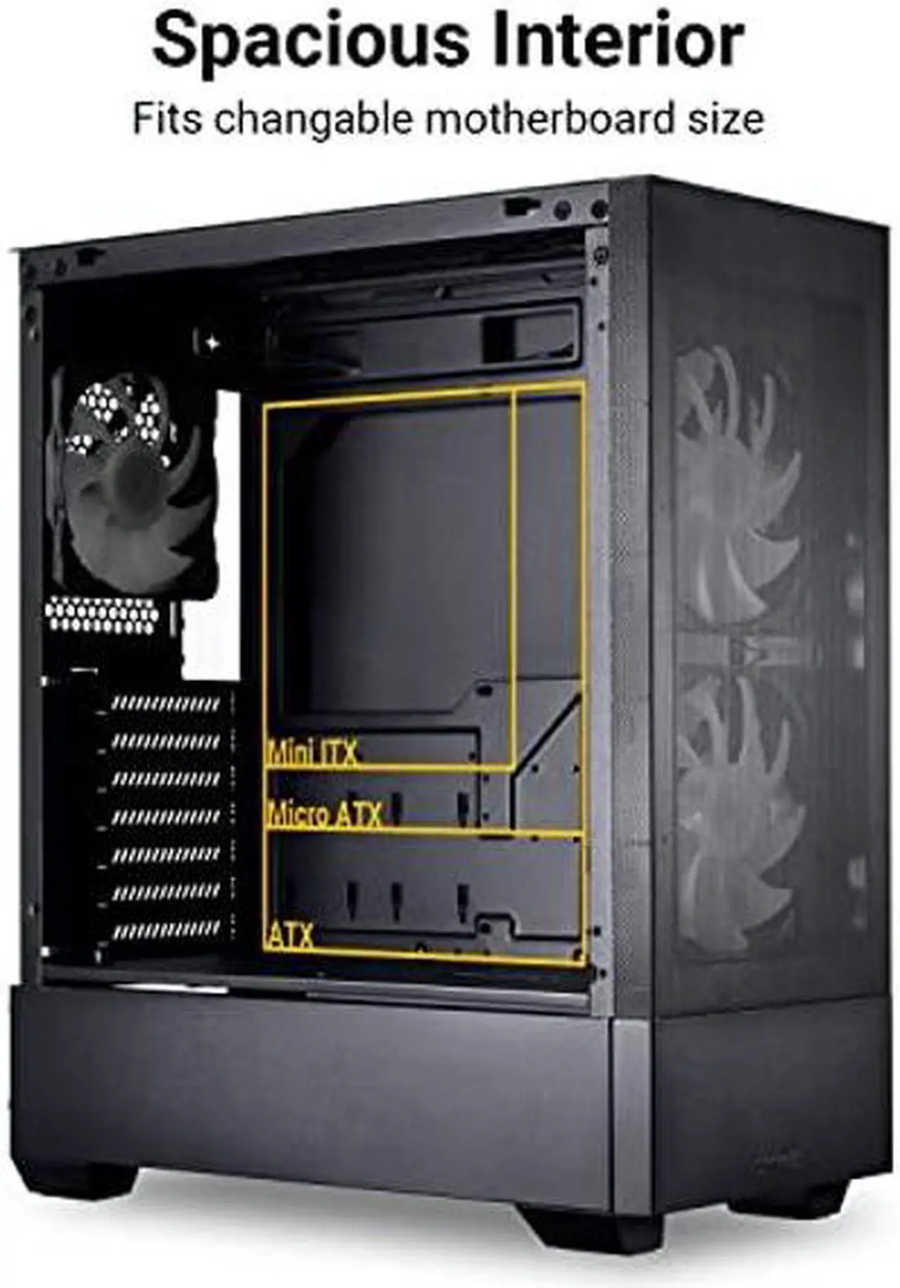 Alt view image 5 of 5 - LIAN LI High Airflow ATX PC Case, RGB Gaming Computer Case, Mesh Front Panel Mid-Tower Chassis w/ 3 ARGB PWM Fans Pre-Installed, USB Type-C Port, Tempered Glass Side Panel (LANCOOL 205 MESH C, Black)