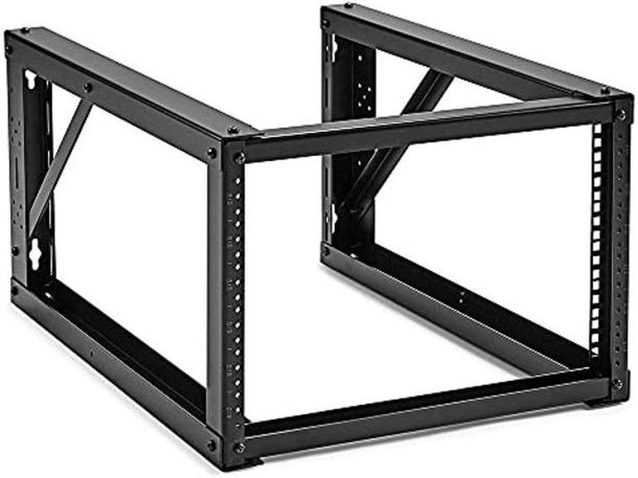 Main image of NavePoint 6U Open Frame Wall Mount Server Rack for 19" Networking IT Equipment & A/V Gear, 24.81" Depth, 132 lbs Weight Capacity, 12-24 Threaded