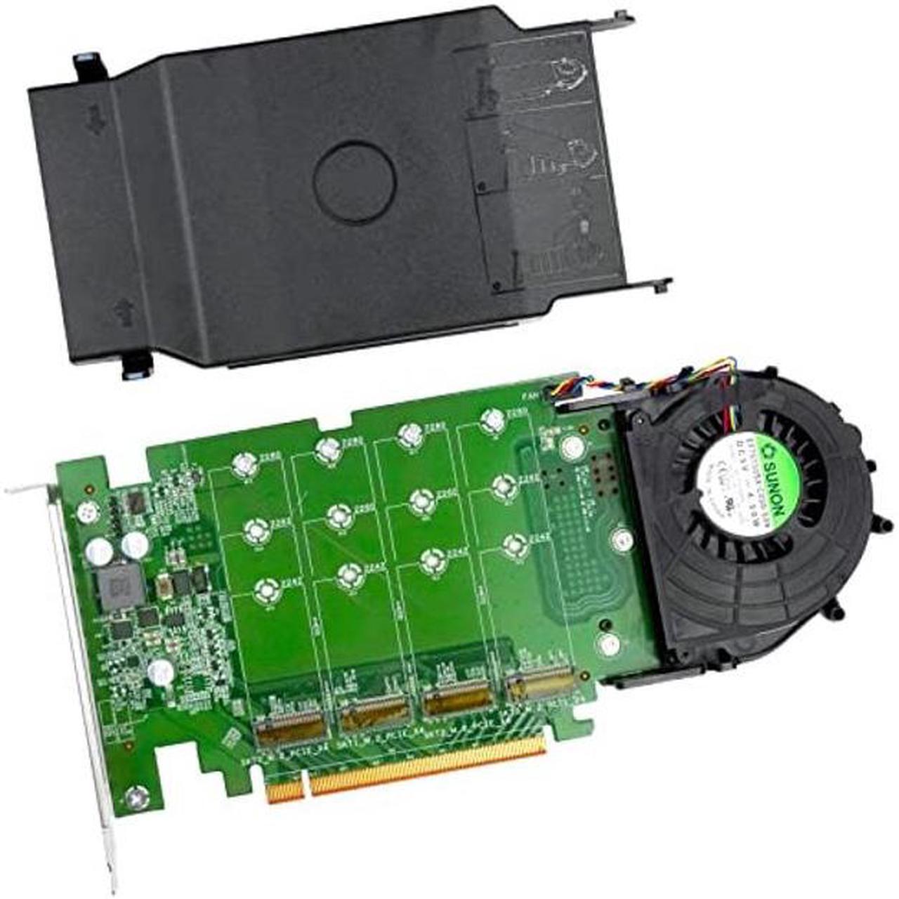 Alt view image 2 of 5 - M.2 NVME PCIE3.0 x4 Solid State Storage Adapter Card with Fan Fit for DELL T5810 T5820 T7810 T7910 R7910 T7820 T7920 Workstation and 13G R630 R730 14G R540 R740 R640 Server 06N9RH 6N9RH 080G5N 80G5N