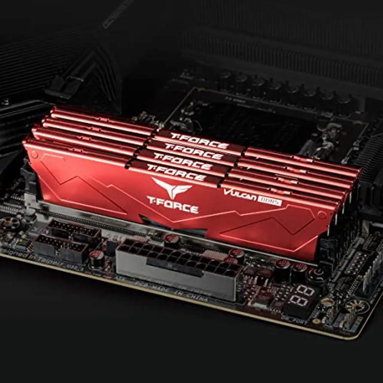 Alt view image 2 of 5 - TEAMGROUP T-Force Vulcan DDR5 32GB (2x16GB) 5600MHz (PC5-44800) CL32 Desktop Memory Module Ram (Red) for 600 700 Series Chipset XMP 3.0 Ready - FLRD532G5600HC32DC01