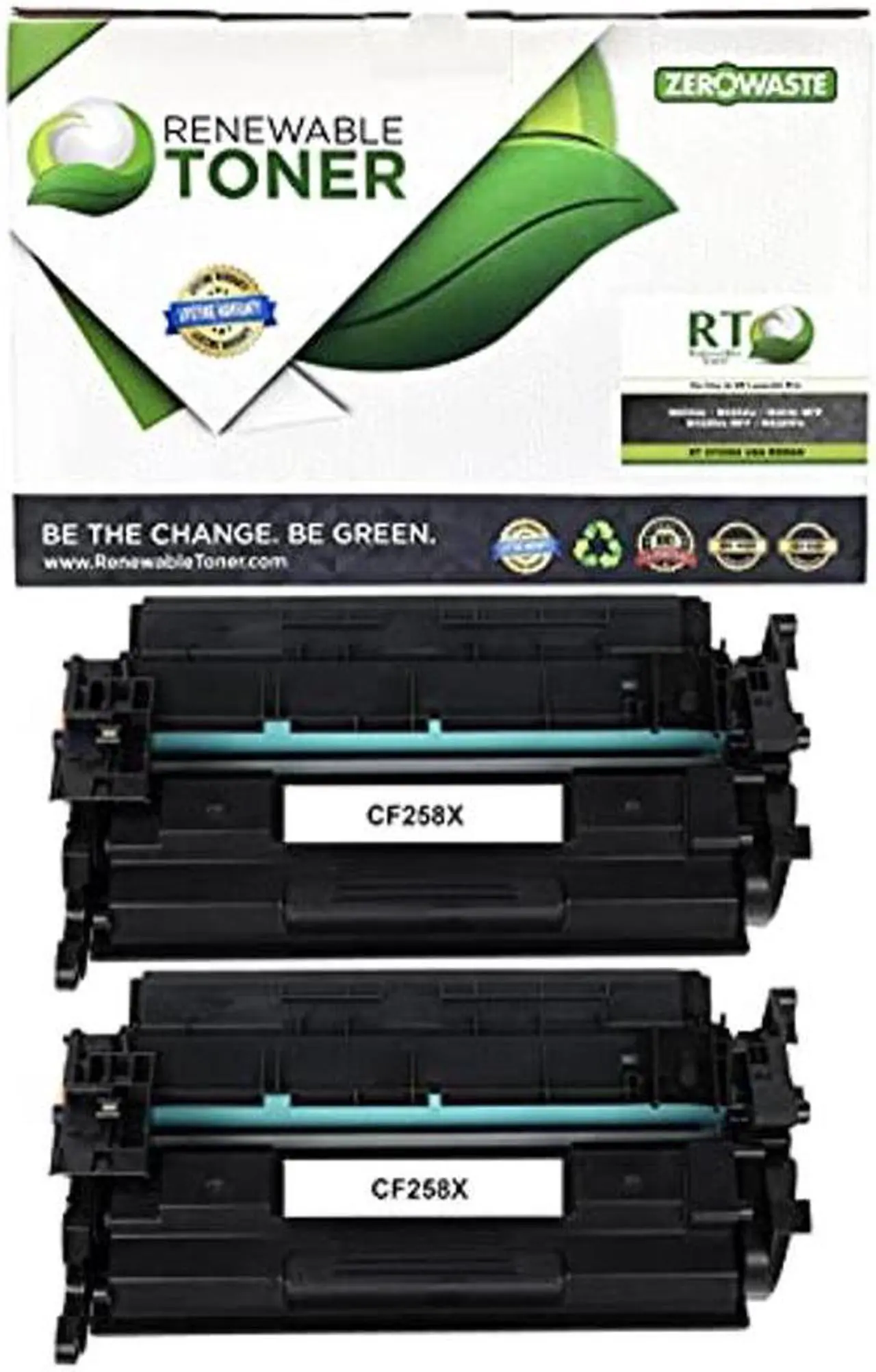 Main image of Renewable Toner USA Remanufactured High Yield Toner Cartridge Replacement for HP 58X CF258X Laser Printers M507 M528 MFP (Pack of 2 with Bypass Chip)