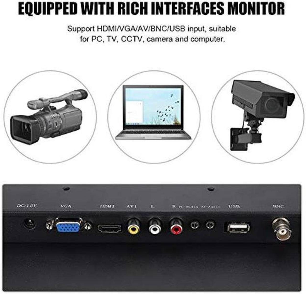 Alt view image 3 of 5 - Wendry 15in Portable Monitor, TFT 4:3 Display Embedded Industrial Monitor Support HDMI/VGA/AV/BNC/USB Input, for PC, TV, CCTV, Camera and Computer(US)