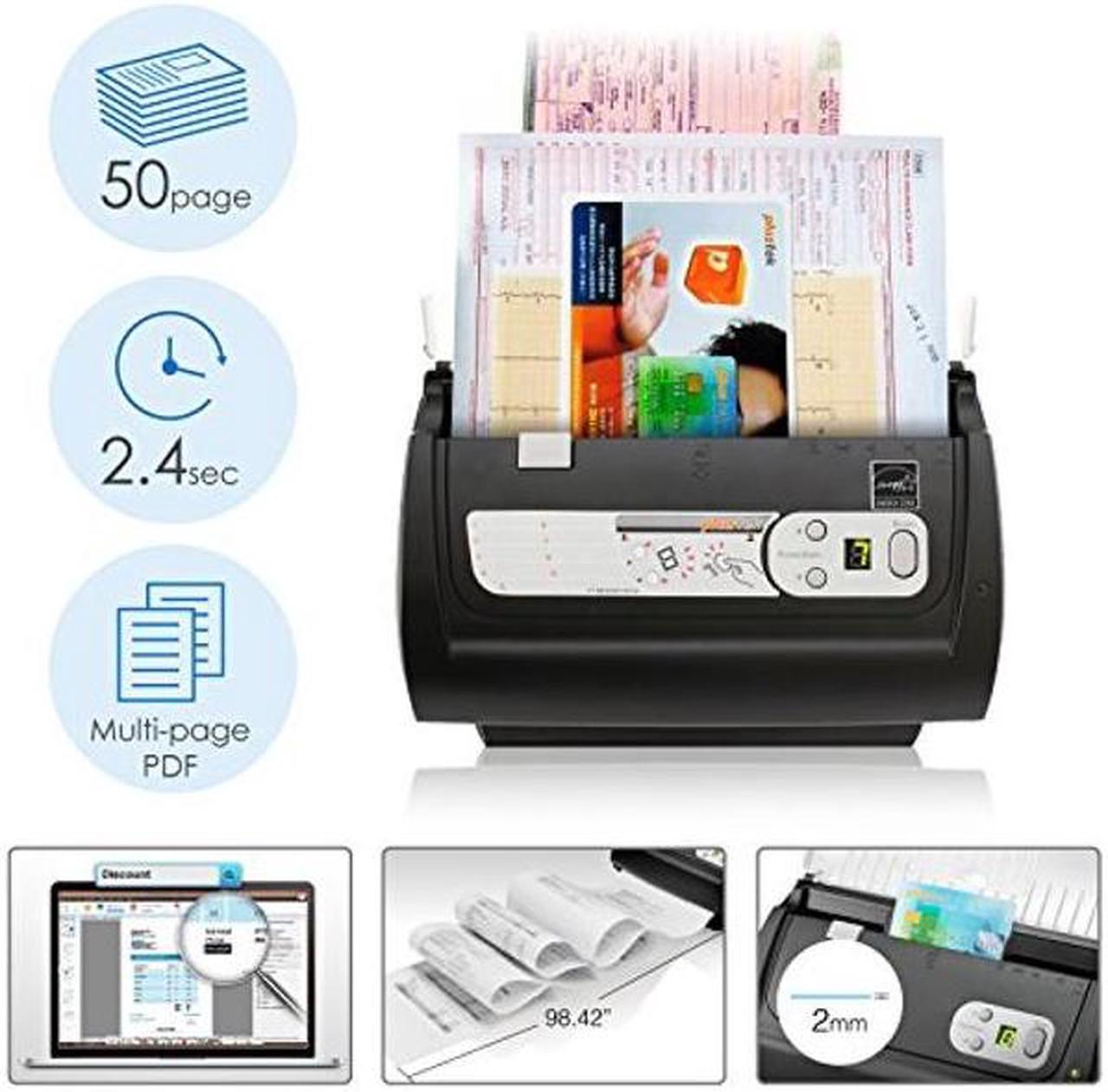Alt view image 2 of 5 - Plustek PS186 Desktop Document Scanner, with 50-pages Auto Document Feeder (ADF). For Windows 7 / 8 / 10 / 11 (Intel/AMD only)