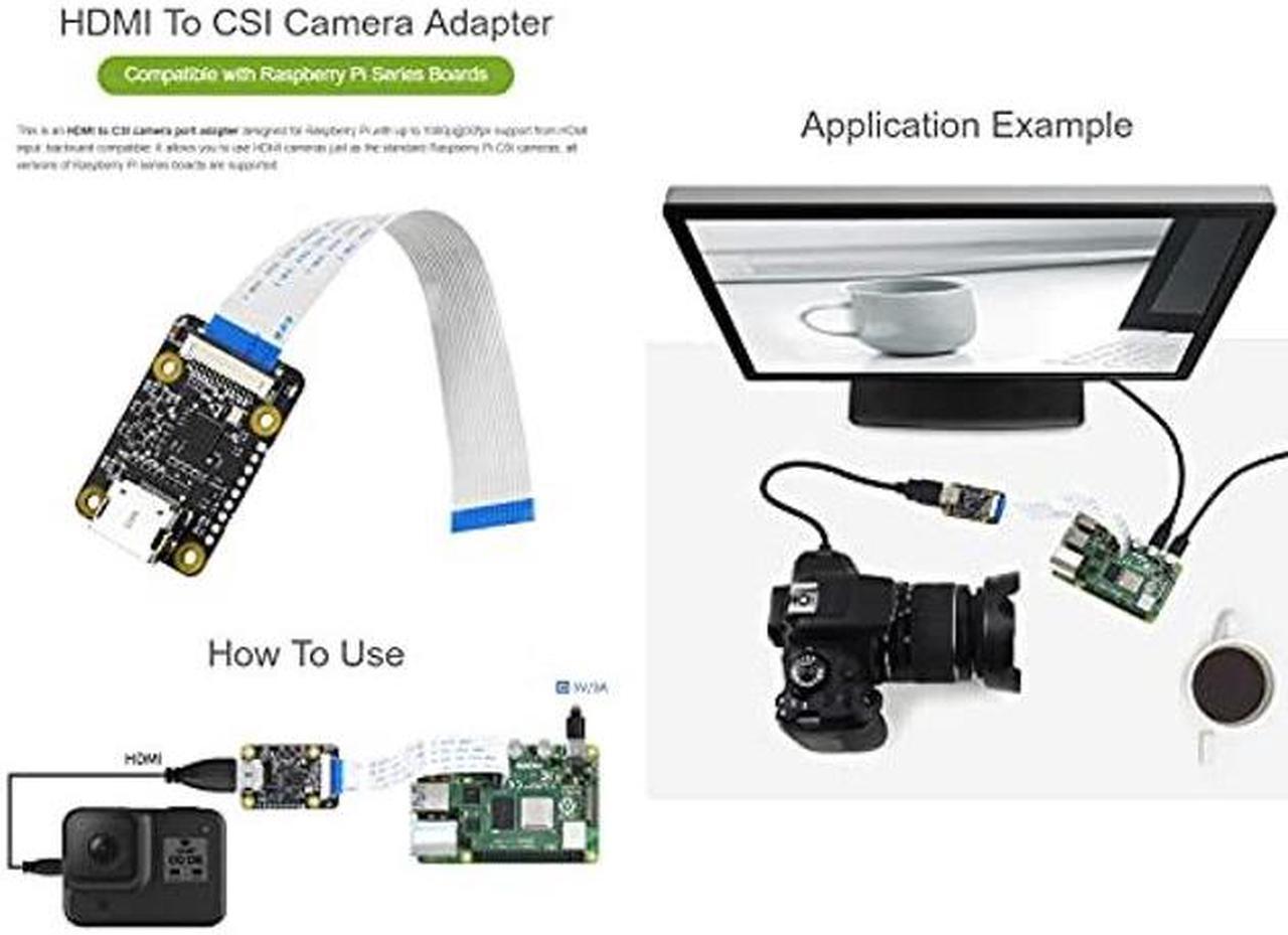 Alt view image 5 of 5 - Waveshare HDMI to CSI Adapter for Raspberry Pi Series Support 1080p@30fps Support from HDMI Input Backward Compatible