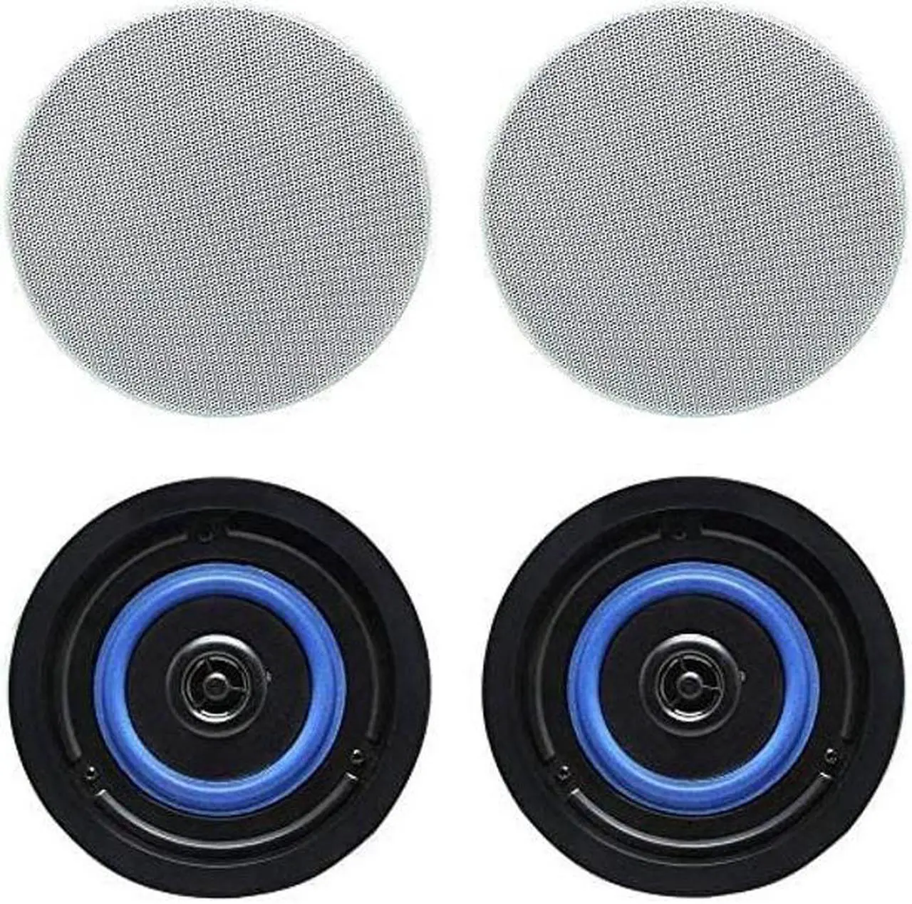 Alt view image 2 of 5 - Herdio 320 Watts 2 Way Flush Mount Ceiling Speakers 4 Inches Perfect for Bathroom, Kitchen,Living Room,Office 4 Speakers