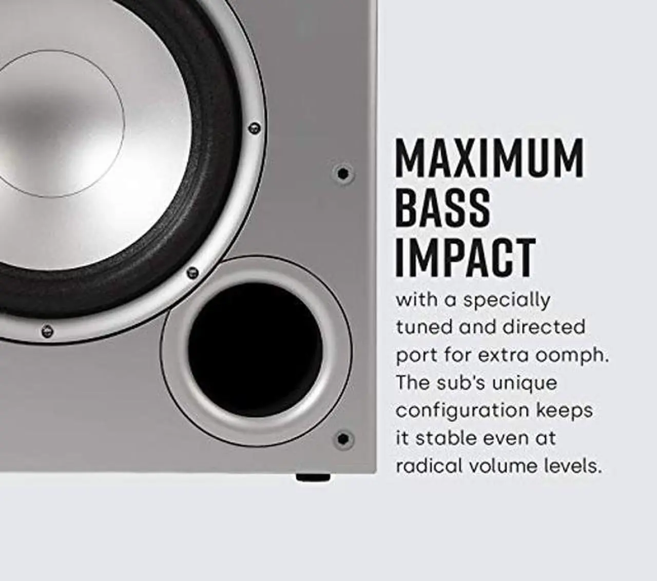 Alt view image 4 of 5 - Polk Audio PSW10 10" Powered Subwoofer - Power Port Technology, Up to 100 Watts, Big Bass in Compact Design, Easy Setup with Home Theater Systems, Timbre-Matched with Monitor & T-series Polk Speakers